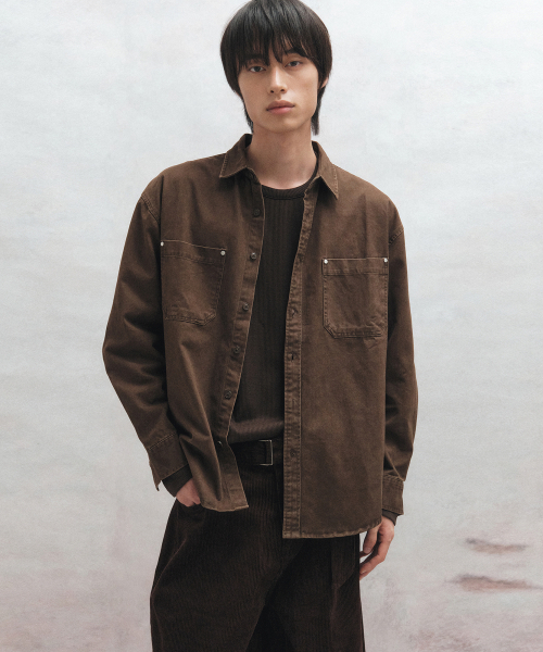 Big Unionの「モールスキンリベットポケットシャツ(ブラウン)(シャツ/ブラウス・メンズ・その他・S/M/L)」の1枚目の写真