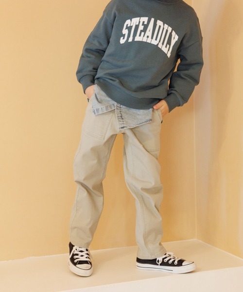 GLOBAL WORK（グローバルワーク）の「スゴラクストレッチベイカーパンツ/625173（デニムパンツ・キッズ・ブラウン/ブルー/グレイッシュベージュ/ベージュ・160cm/150cm/140cm/130cm）」の3枚目の写真