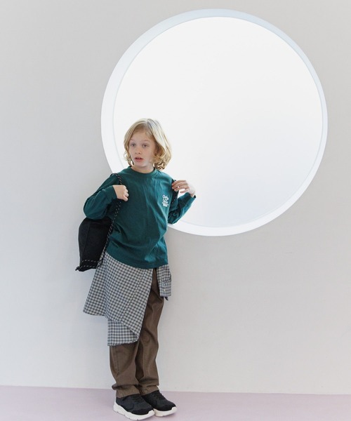 GLOBAL WORK（グローバルワーク）の「スゴラクストレッチベイカーパンツ/625173（デニムパンツ・キッズ・ブラウン/ブルー/グレイッシュベージュ/ベージュ・160cm/150cm/140cm/130cm）」の19枚目の写真