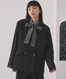 ELUNIS | レースレイヤードダブルジャケット(テーラードジャケット)