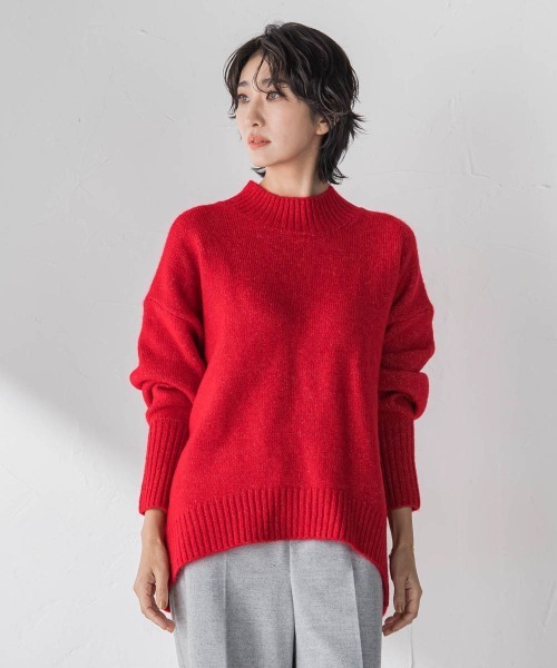 la.f…(ラエフ)の「【WEB限定】”毎日頼れる”ゆったりモックネックニット(ニット/セーター・レディース・キャメル/レッド/イエロー/チャコールグレー・9号)」の2枚目の写真