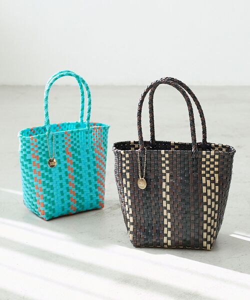 le.coeur blanc（ルクールブラン）の「スクエアメルカドバッグ（かごバッグ・レディース・サックスブルー/ブラック・FREE）」の5枚目の写真