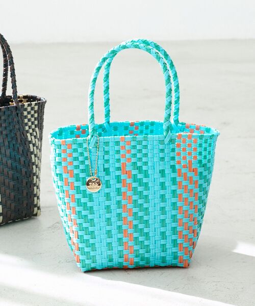 le.coeur blanc（ルクールブラン）の「スクエアメルカドバッグ（かごバッグ・レディース・サックスブルー/ブラック・FREE）」の6枚目の写真