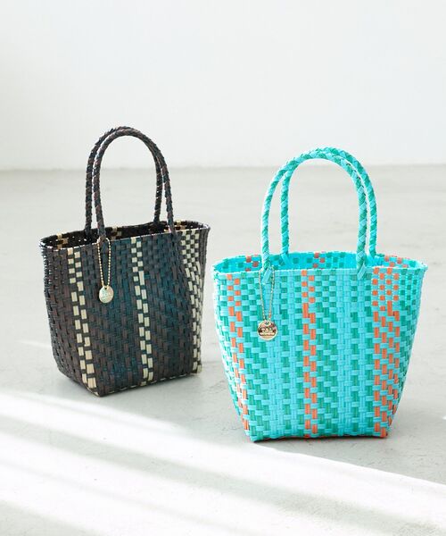 le.coeur blanc（ルクールブラン）の「スクエアメルカドバッグ（かごバッグ・レディース・サックスブルー/ブラック・FREE）」の7枚目の写真