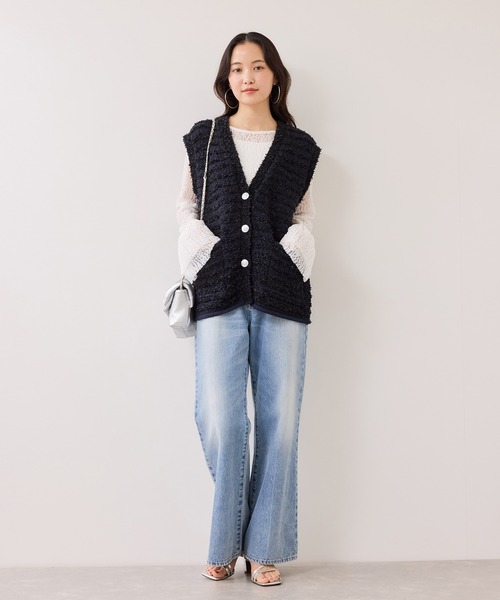 VIS(ビス)の「フレアスリーブレーストップス(Tシャツ/カットソー・レディース・オフホワイト/ブラック・FREE)」の18枚目の写真