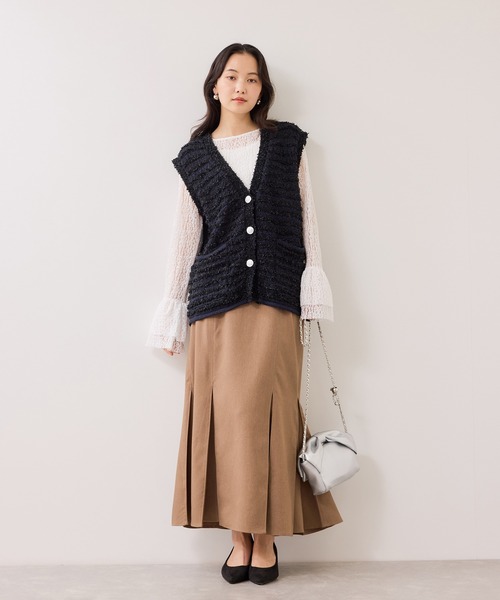 VIS(ビス)の「フレアスリーブレーストップス(Tシャツ/カットソー・レディース・オフホワイト/ブラック・FREE)」の17枚目の写真