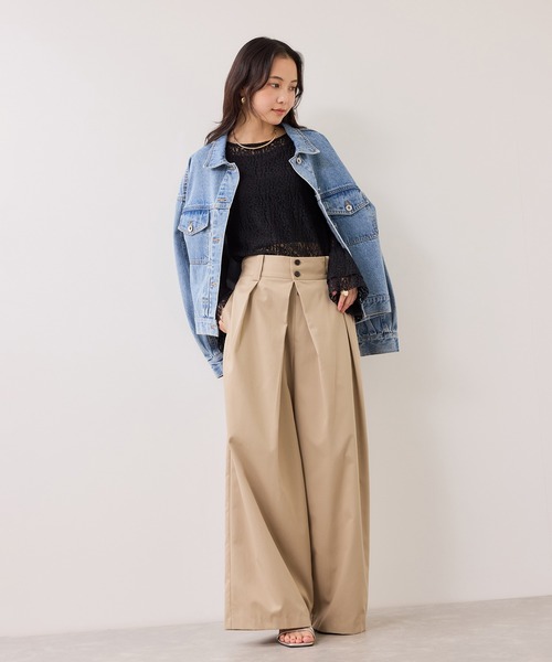 VIS(ビス)の「フレアスリーブレーストップス(Tシャツ/カットソー・レディース・オフホワイト/ブラック・FREE)」の19枚目の写真