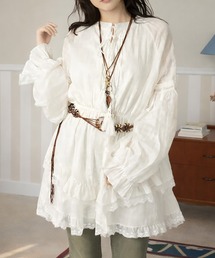 SPINNS | 一枚で雰囲気完成☆ナチュラル×ウエスタンなベルト付きブラウスワンピ(ワンピース)