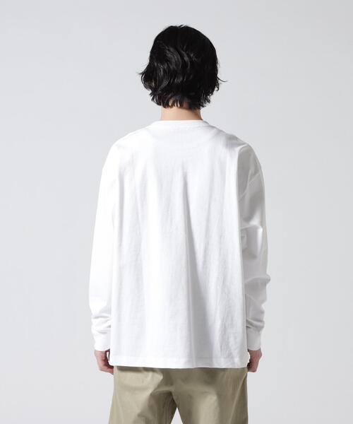 ATON(エイトン)の「ATON (エイトン)12/- AIR SPINNING | LOOSE FIT LONG SLEEVE T-SHIRT(Tシャツ/カットソー・メンズ・ホワイト/ブラック・2/4/6)」の15枚目の写真