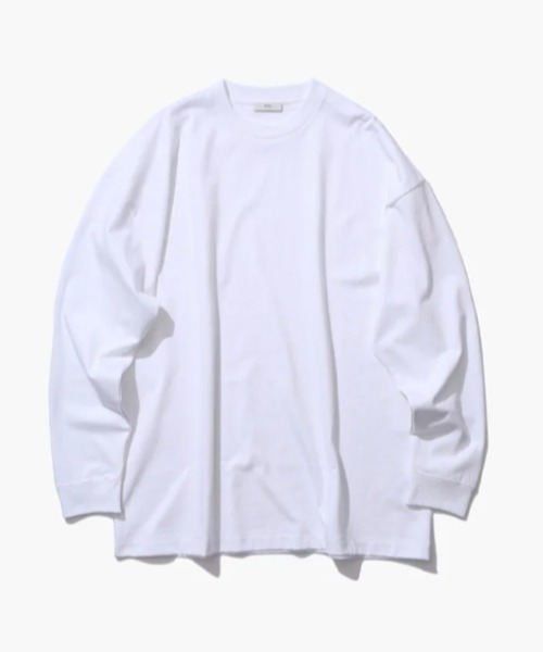ATON(エイトン)の「ATON (エイトン)12/- AIR SPINNING | LOOSE FIT LONG SLEEVE T-SHIRT(Tシャツ/カットソー・メンズ・ブラック/ホワイト・2/4/6)」の2枚目の写真