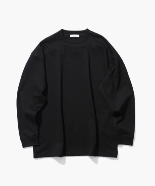 ATON(エイトン)の「ATON (エイトン)12/- AIR SPINNING | LOOSE FIT LONG SLEEVE T-SHIRT(Tシャツ/カットソー・メンズ・ブラック/ホワイト・2/4/6)」の1枚目の写真