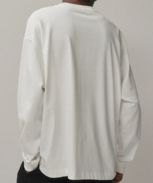 ATON(エイトン)の「ATON (エイトン)12/- AIR SPINNING | LOOSE FIT LONG SLEEVE T-SHIRT(Tシャツ/カットソー・メンズ・ブラック/ホワイト・2/4/6)」の5枚目の写真