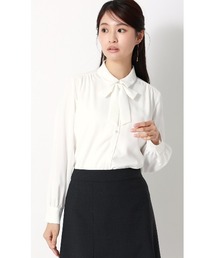 AOYAMA | シャツ襟取り外しリボンブラウス【長袖】【2WAY】｜学生＆通勤＆オフィス＆入卒＆セレモニー＆オケージョン｜(シャツ/ブラウス)
