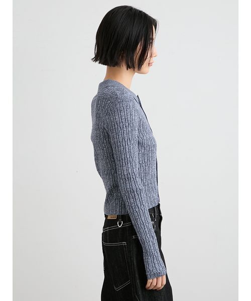 MIESROHE(ミースロエ)の「【洗える】変形RIBBニットカーデ(ニット/セーター・レディース・マルチ/その他/ホワイト/イエロー・F)」の12枚目の写真