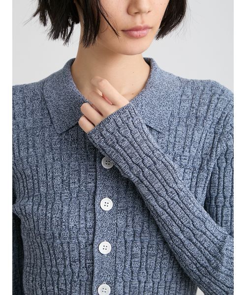 ☆今期新作☆ミースロエ／ウォッシャブル変形RIBニットカーデ【YEL】新品タグ付 ウォッシャブル変形RIBニットカーデ(ニット)｜トップス｜MIESROHE