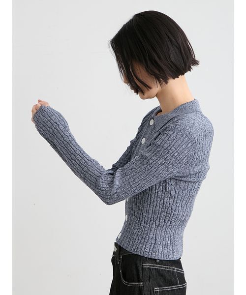 MIESROHE(ミースロエ)の「【洗える】変形RIBBニットカーデ(ニット/セーター・レディース・マルチ/その他/ホワイト/イエロー・F)」の22枚目の写真