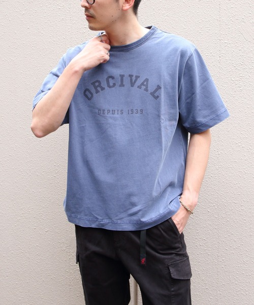 ORCIVAL（オーシバル）の「ORCIVAL/オーシバル　ヴィンテージプリントTEE　VINTAGE PRINT TEE　OR-C0525 TAB（Tシャツ/カットソー・レディース・ネイビー/チャコールグレー・5/4）」の4枚目の写真