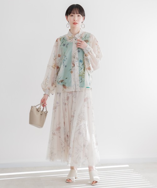 Paradise Picnic（パラダイスピクニック）の「TRANOI. ヴィンテージフラワーブラウス（シャツ/ブラウス・レディース・ベージュ/ブラック・FREE）」の10枚目の写真