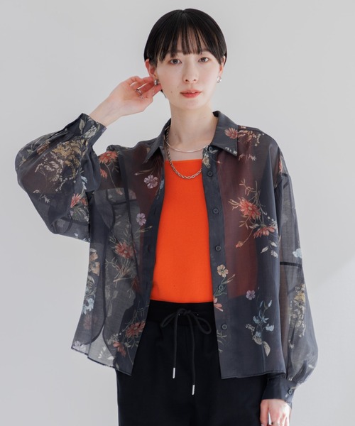 Paradise Picnic（パラダイスピクニック）の「TRANOI. ヴィンテージフラワーブラウス（シャツ/ブラウス・レディース・ベージュ/ブラック・FREE）」の7枚目の写真