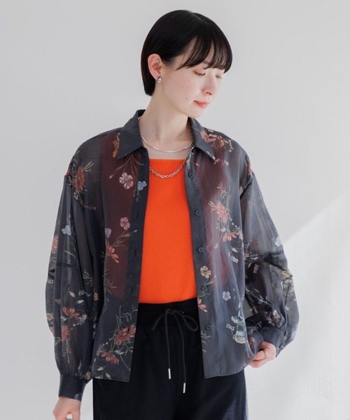 Paradise Picnic（パラダイスピクニック）の「TRANOI. ヴィンテージフラワーブラウス（シャツ/ブラウス・レディース・ベージュ/ブラック・FREE）」の9枚目の写真