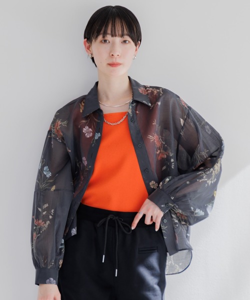 Paradise Picnic（パラダイスピクニック）の「TRANOI. ヴィンテージフラワーブラウス（シャツ/ブラウス・レディース・ベージュ/ブラック・FREE）」の8枚目の写真