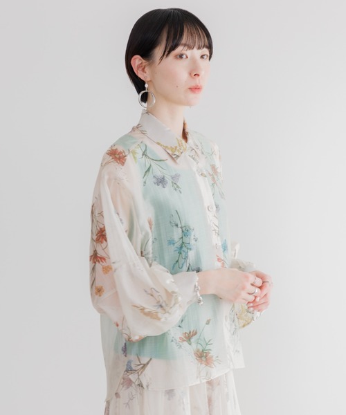 Paradise Picnic（パラダイスピクニック）の「TRANOI. ヴィンテージフラワーブラウス（シャツ/ブラウス・レディース・ベージュ/ブラック・FREE）」の19枚目の写真