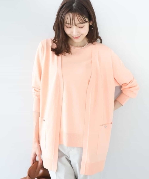 MK MICHEL KLEIN（エムケーミッシェルクラン）の「[洗える]カラーニットアンサンブル（アンサンブル・レディース・ライトブルー/オレンジ系その他/ネイビー/ベージュ・38）」の16枚目の写真
