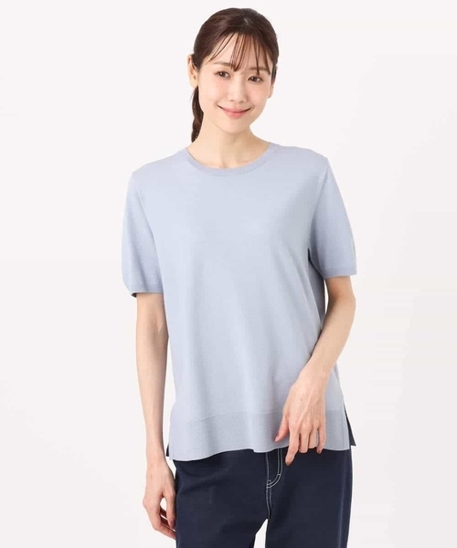 MK MICHEL KLEIN（エムケーミッシェルクラン）の「[洗える]カラーニットアンサンブル（アンサンブル・レディース・ライトブルー/オレンジ系その他/ネイビー/ベージュ・38）」の5枚目の写真