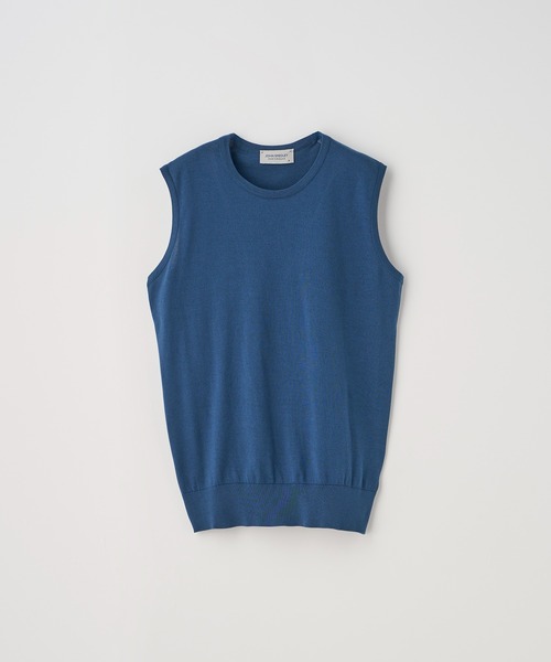 ノースリーブコットンニットプルオーバー