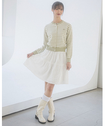 ROSE STRIPE CARDIGAN(LIGHT GREEN)