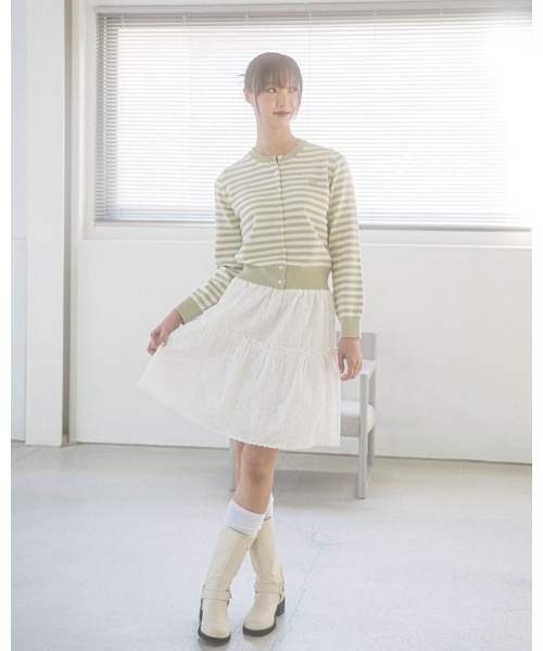 HAVISM(ヘビズム)の「ROSE STRIPE CARDIGAN(LIGHT GREEN)(カーディガン/ボレロ・レディース・その他・ONE SIZE)」の5枚目の写真