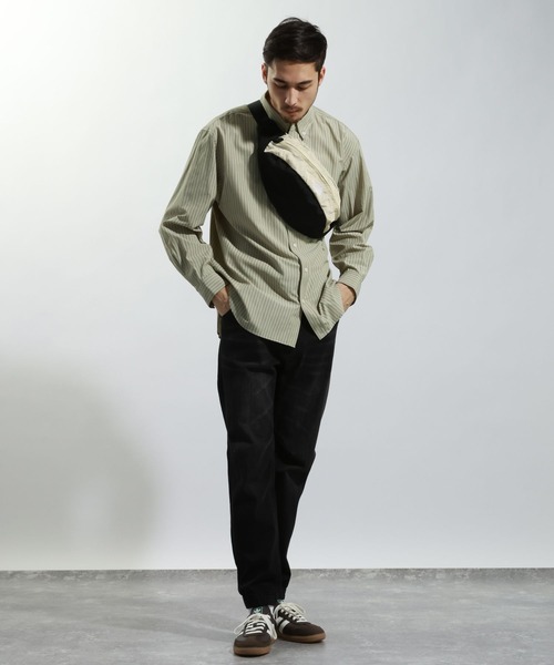 BAYFLOW（ベイフロー）の「アーバンストライプシャツ（シャツ/ブラウス・メンズ・ブルー/ベージュ/グリーン・LARGE/MEDIUM）」の6枚目の写真