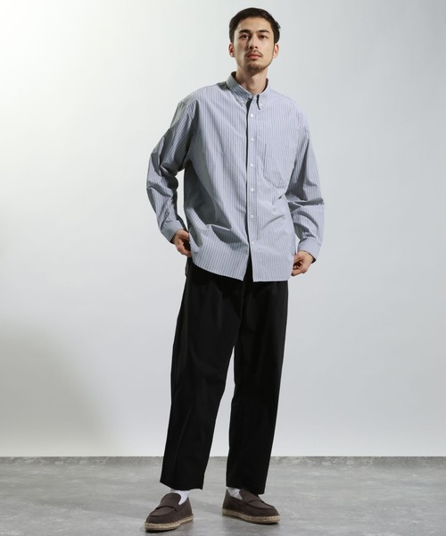 BAYFLOW（ベイフロー）の「アーバンストライプシャツ（シャツ/ブラウス・メンズ・ブルー/ベージュ/グリーン・LARGE/MEDIUM）」の8枚目の写真