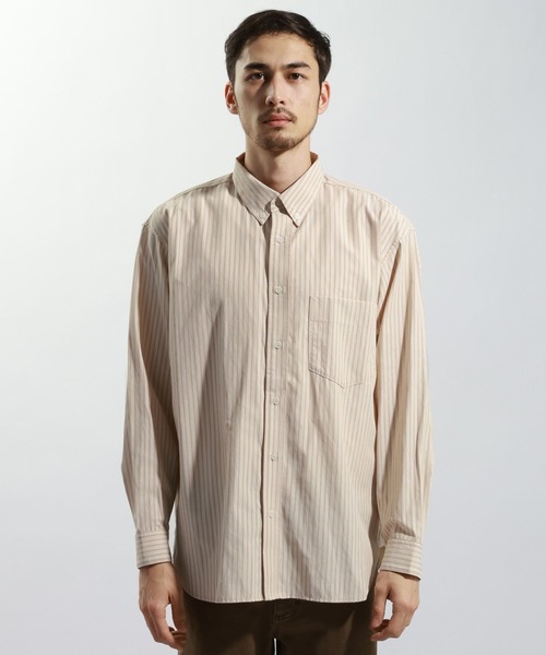 BAYFLOW（ベイフロー）の「アーバンストライプシャツ（シャツ/ブラウス・メンズ・ブルー/ベージュ/グリーン・LARGE/MEDIUM）」の10枚目の写真