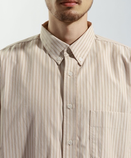 BAYFLOW（ベイフロー）の「アーバンストライプシャツ（シャツ/ブラウス・メンズ・ブルー/ベージュ/グリーン・LARGE/MEDIUM）」の13枚目の写真