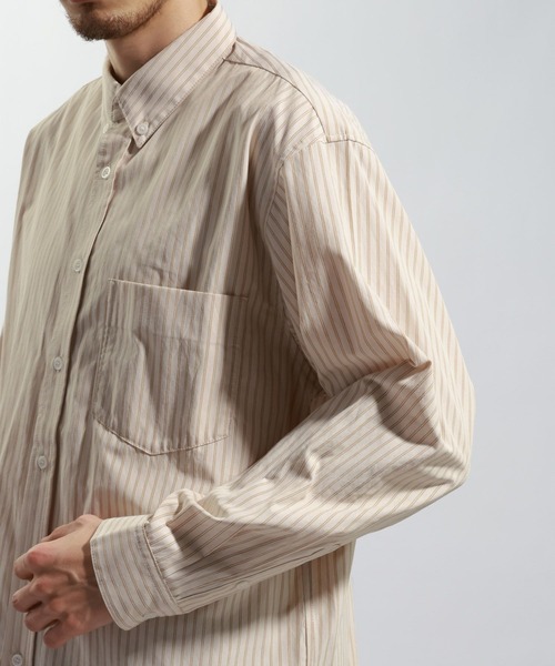 BAYFLOW（ベイフロー）の「アーバンストライプシャツ（シャツ/ブラウス・メンズ・ブルー/ベージュ/グリーン・LARGE/MEDIUM）」の16枚目の写真