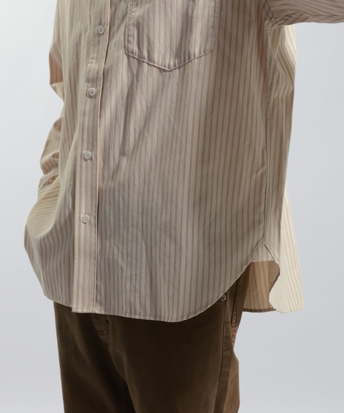 BAYFLOW（ベイフロー）の「アーバンストライプシャツ（シャツ/ブラウス・メンズ・ブルー/ベージュ/グリーン・LARGE/MEDIUM）」の17枚目の写真