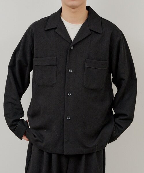 WHIMSIC(ウィムジック)の「【WHIMSIC/SETUP対応/2サイズ展開】パイピングパジャマシャツ(シャツ/ブラウス・メンズ・ブラック/グレー/ネイビー・FREE)」の2枚目の写真