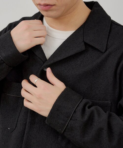 WHIMSIC(ウィムジック)の「【WHIMSIC/SETUP対応/2サイズ展開】パイピングパジャマシャツ(シャツ/ブラウス・メンズ・ブラック/グレー/ネイビー・FREE)」の16枚目の写真