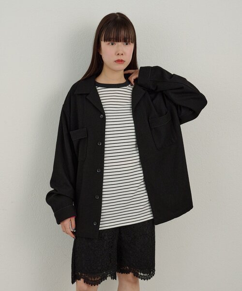 WHIMSIC(ウィムジック)の「【WHIMSIC/SETUP対応/2サイズ展開】パイピングパジャマシャツ(シャツ/ブラウス・メンズ・ブラック/グレー/ネイビー・FREE)」の22枚目の写真