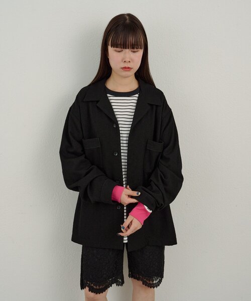 WHIMSIC(ウィムジック)の「【WHIMSIC/SETUP対応/2サイズ展開】パイピングパジャマシャツ(シャツ/ブラウス・レディース・ブラック/グレー/ネイビー・FREE)」の13枚目の写真