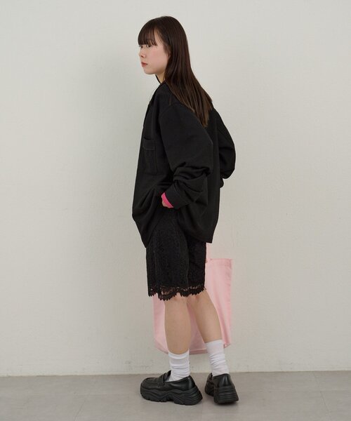 WHIMSIC(ウィムジック)の「【WHIMSIC/SETUP対応/2サイズ展開】パイピングパジャマシャツ(シャツ/ブラウス・レディース・ブラック/グレー/ネイビー・FREE)」の15枚目の写真