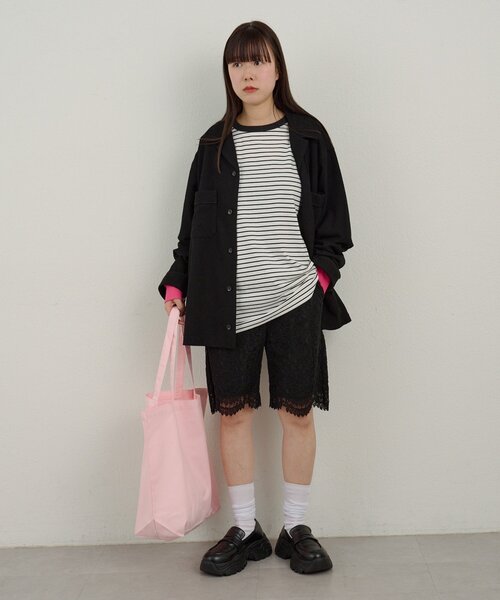 WHIMSIC(ウィムジック)の「【WHIMSIC/SETUP対応/2サイズ展開】パイピングパジャマシャツ(シャツ/ブラウス・レディース・ブラック/グレー/ネイビー・FREE)」の17枚目の写真