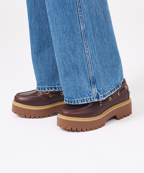 Timberland(ティンバーランド)の「【Timberland/ティンバーランド】STONE STREET BOAT SHOES / ボートシューズ / スリーアイ(モカシン/デッキシューズ・レディース・ダークブラウン/ベージュ・23/24/25)」の6枚目の写真