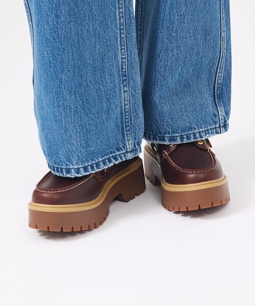 Timberland(ティンバーランド)の「【Timberland/ティンバーランド】STONE STREET BOAT SHOES / ボートシューズ / スリーアイ(モカシン/デッキシューズ・レディース・ダークブラウン/ベージュ・23/24/25)」の7枚目の写真