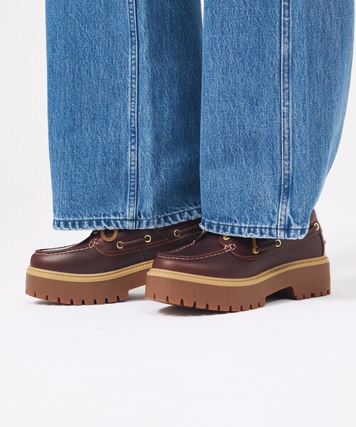 Timberland(ティンバーランド)の「【Timberland/ティンバーランド】STONE STREET BOAT SHOES / ボートシューズ / スリーアイ(モカシン/デッキシューズ・レディース・ダークブラウン/ベージュ・23/24/25)」の8枚目の写真