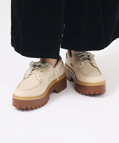 Timberland(ティンバーランド)の「【Timberland/ティンバーランド】STONE STREET BOAT SHOES / ボートシューズ / スリーアイ(モカシン/デッキシューズ・レディース・ダークブラウン/ベージュ・23/24/25)」の12枚目の写真