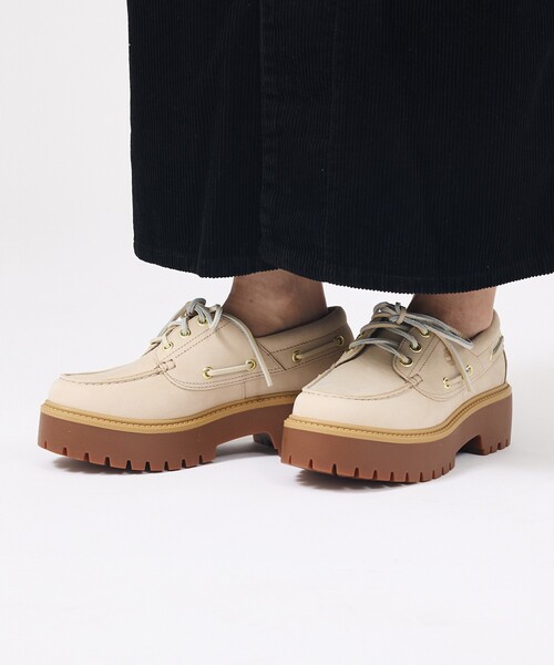 Timberland(ティンバーランド)の「【Timberland/ティンバーランド】STONE STREET BOAT SHOES / ボートシューズ / スリーアイ(モカシン/デッキシューズ・レディース・ダークブラウン/ベージュ・23/24/25)」の13枚目の写真