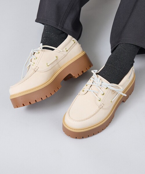 Timberland(ティンバーランド)の「【Timberland/ティンバーランド】STONE STREET BOAT SHOES / ボートシューズ / スリーアイ(モカシン/デッキシューズ・レディース・ダークブラウン/ベージュ・23/24/25)」の14枚目の写真