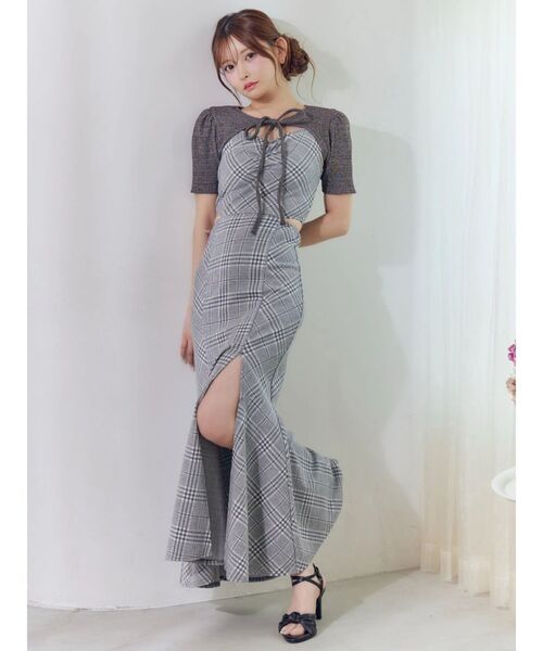 EATME(イートミー)の「2WAYセットチェックキャミワンピース(ワンピース・レディース・グレー/アイボリー/ブラック・FREE)」の11枚目の写真